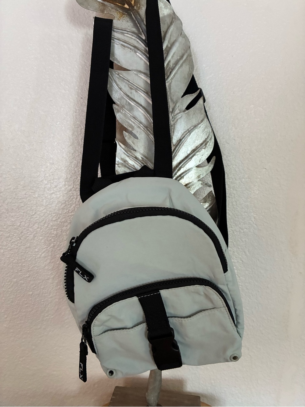 FLX Mini Light Gray Backpack with Black Accents